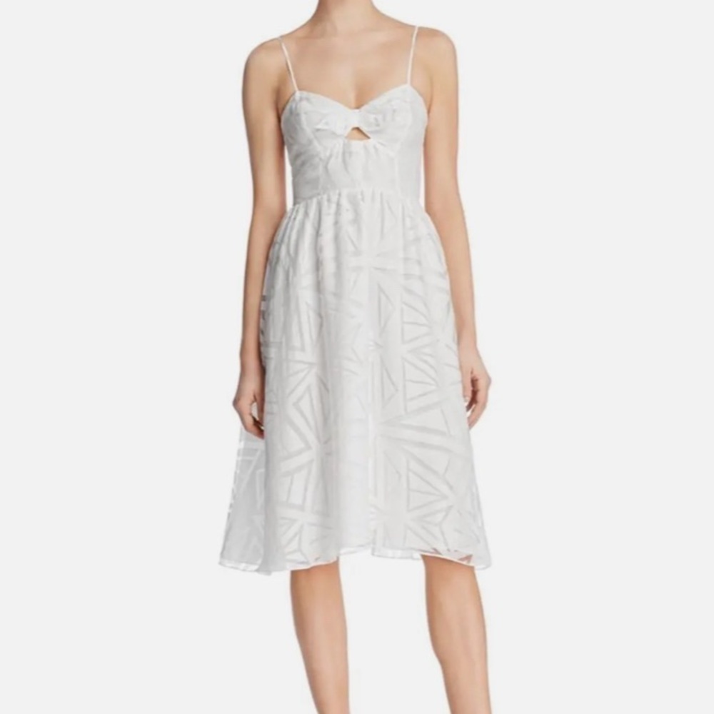 Nwt Parker White Cotton Blend Midi Dress — image 7 of 8